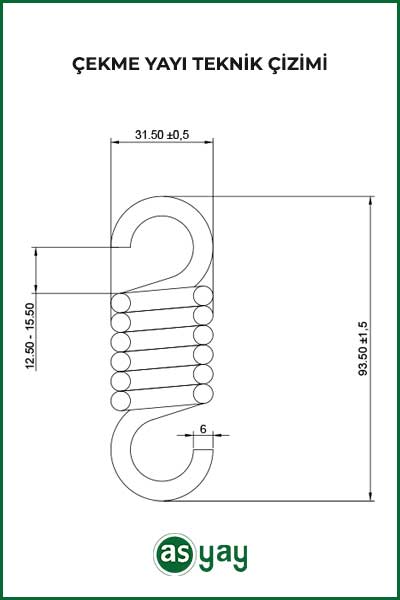 çekme yayı teknik resim