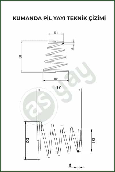 kumanda pil yayı teknik çizim